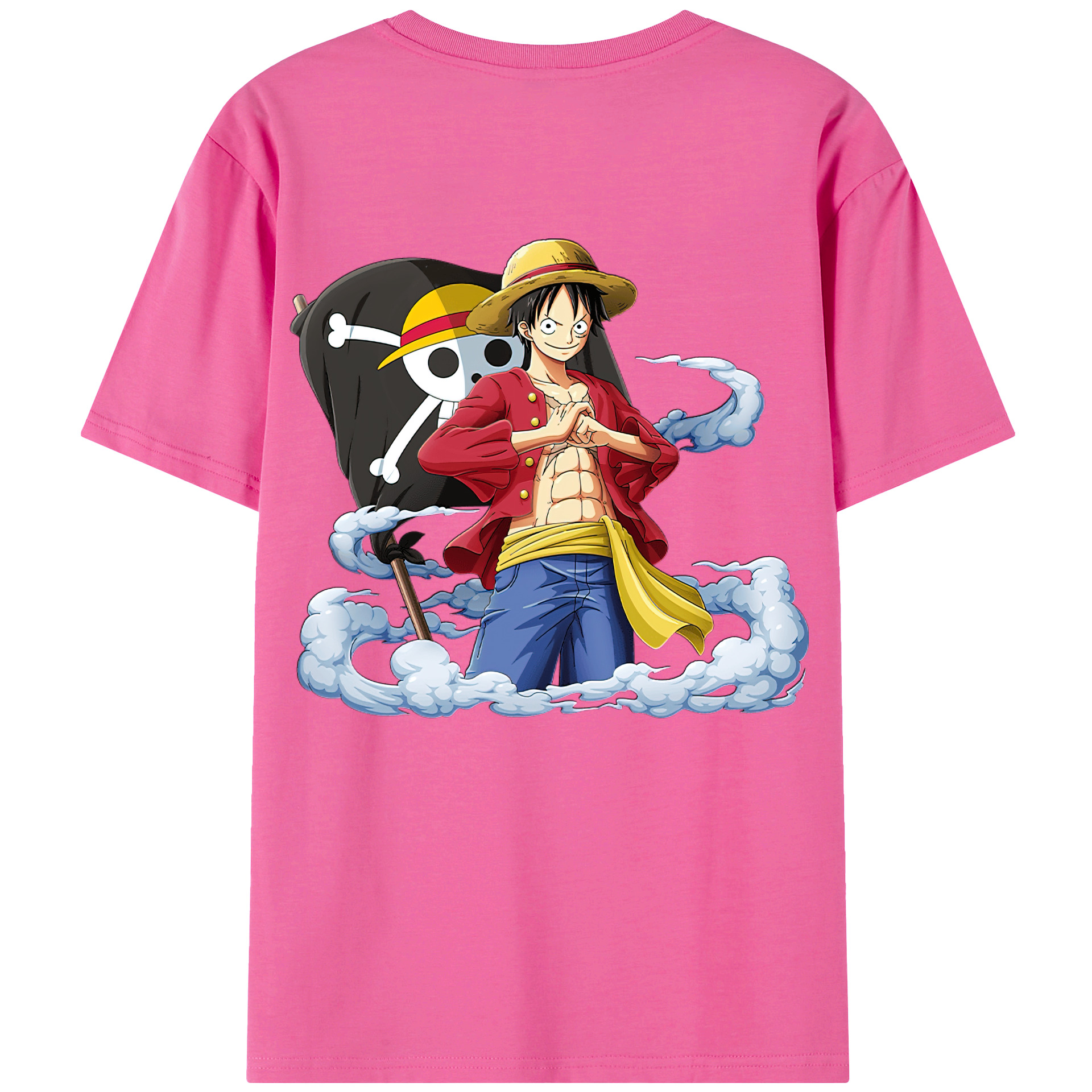 ワンピース モンキー・D・ルフィ ONE PIECE Monkey D. Luffy レディース半袖Tシャツ(バックプリント)